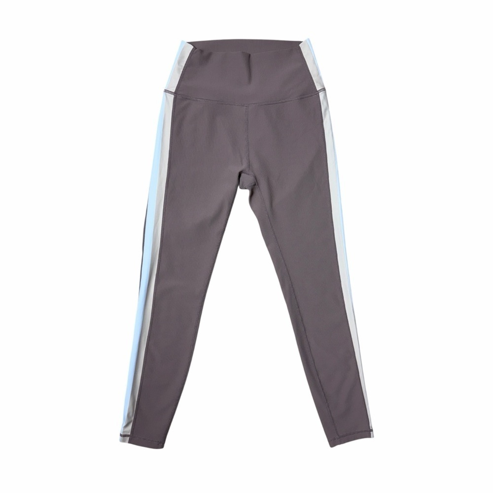 Wilo Latte Brown Ribbed 7/8th Mid Rise Leggings Womans S